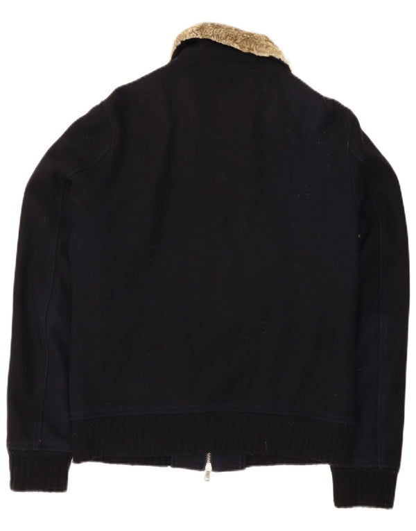 Vintage dame bomberjakke UK 14 Medium Navy Blue