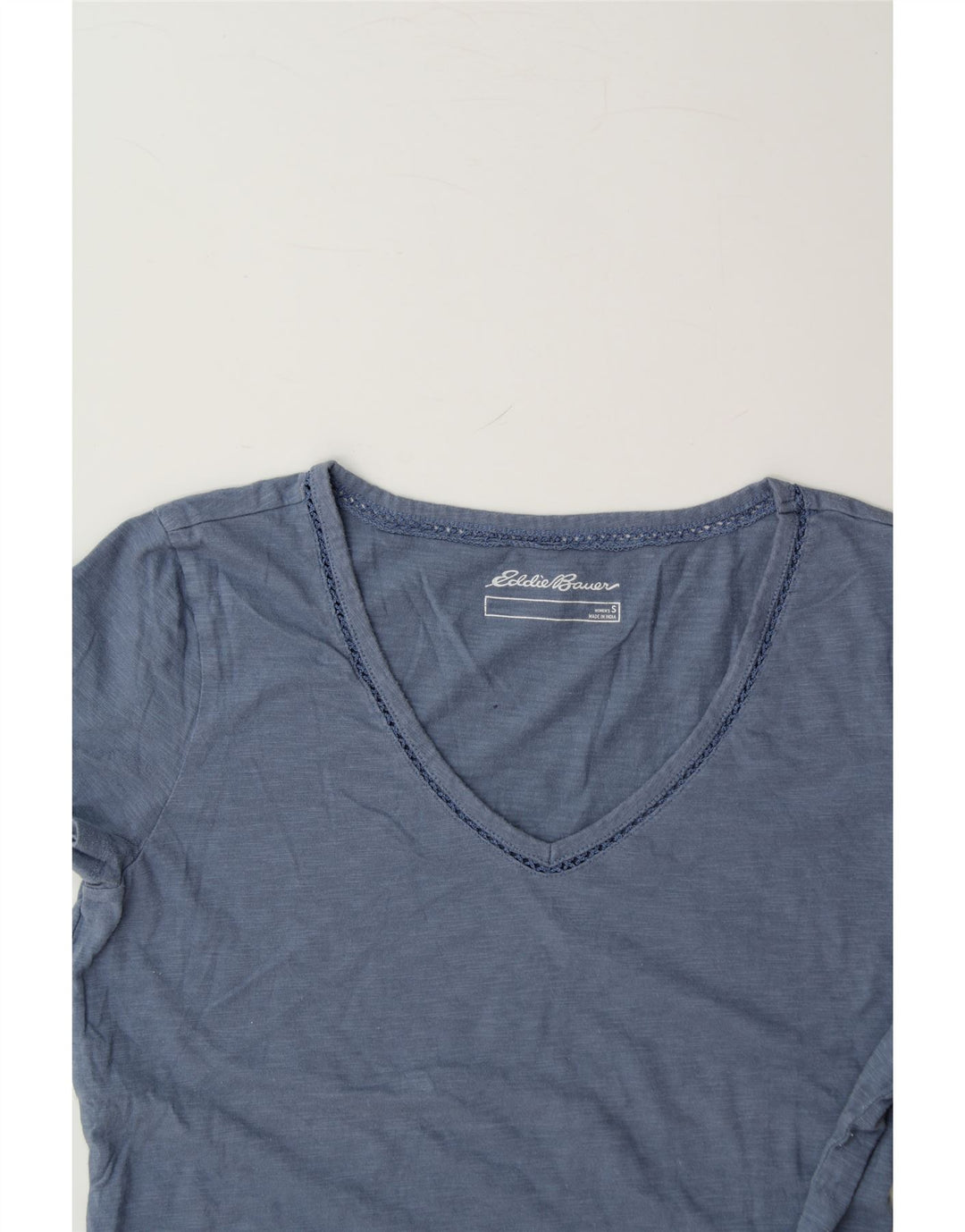 EDDIE BAUER Womens T-Shirt Top UK 10 Small Blue Cotton Vintage Eddie Bauer and Second-Hand Eddie Bauer from Messina Hembry 