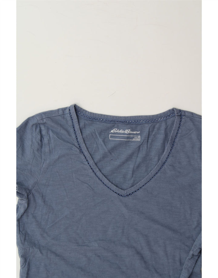 EDDIE BAUER Womens T-Shirt Top UK 10 Small Blue Cotton Vintage Eddie Bauer and Second-Hand Eddie Bauer from Messina Hembry 