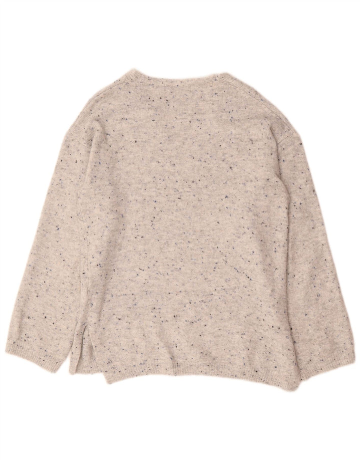 Marks & Spencer Dame V-hals sweater UK 10 Small Grey Flecked
