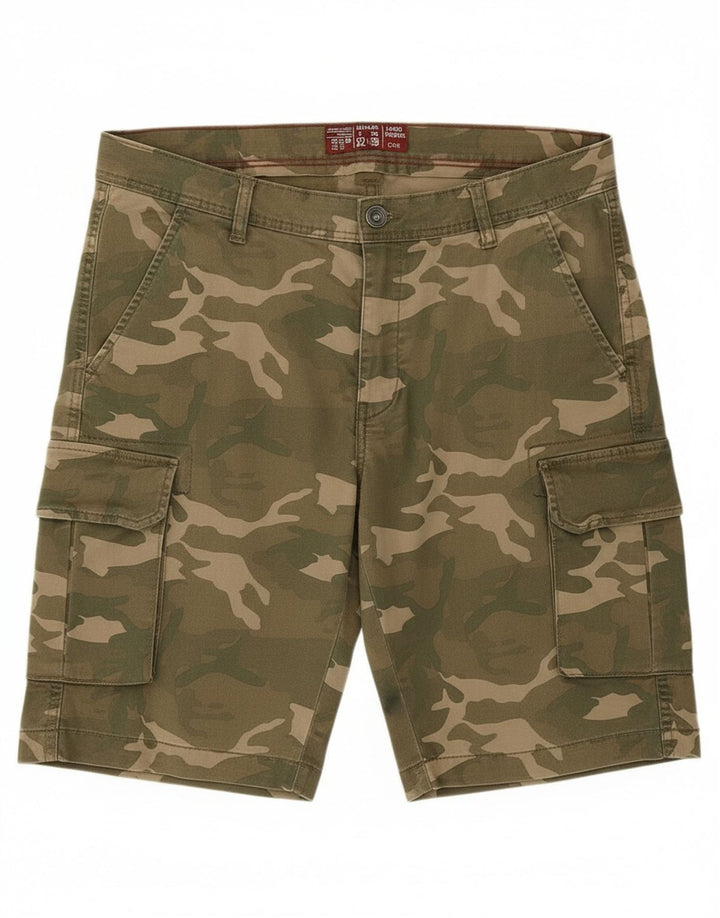 OVS Herre Cargo Shorts W36 Large Khaki Camouflage Cotton Army