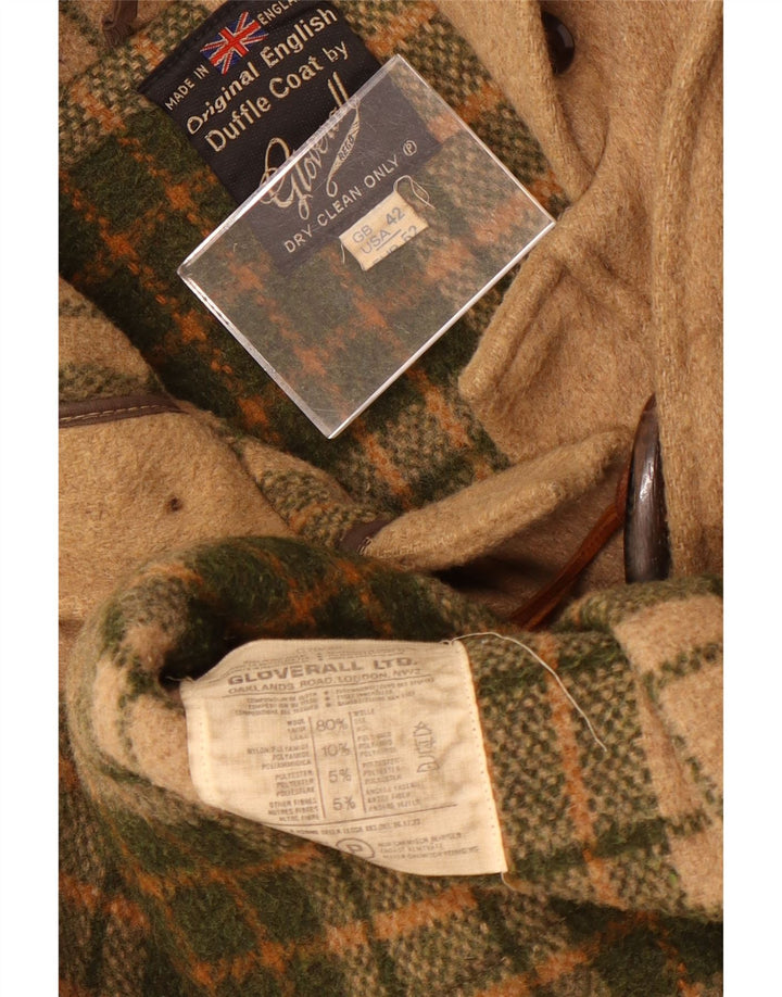 Gloverall Dame Hooded Duffel Coat UK 42 XL Beige Uld