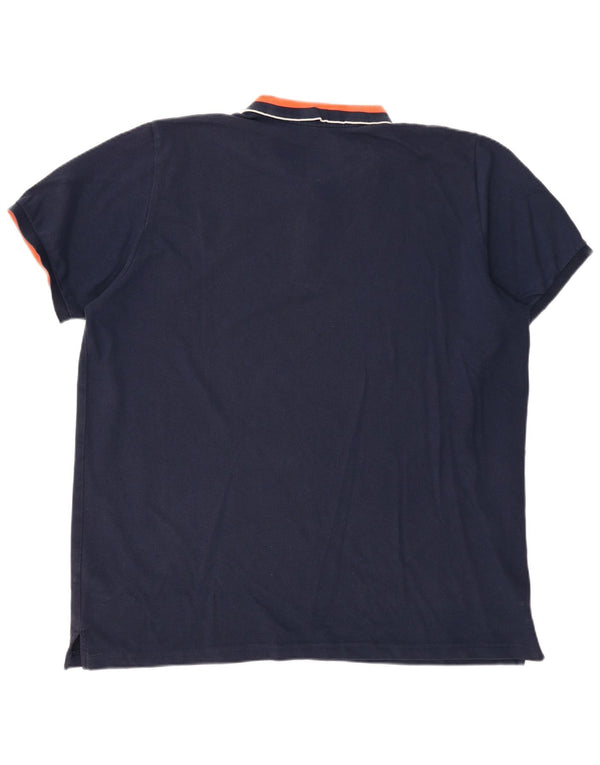 ADIDAS Poloskjorte til mænd 3XL Navyblå Colourblock Bomuld