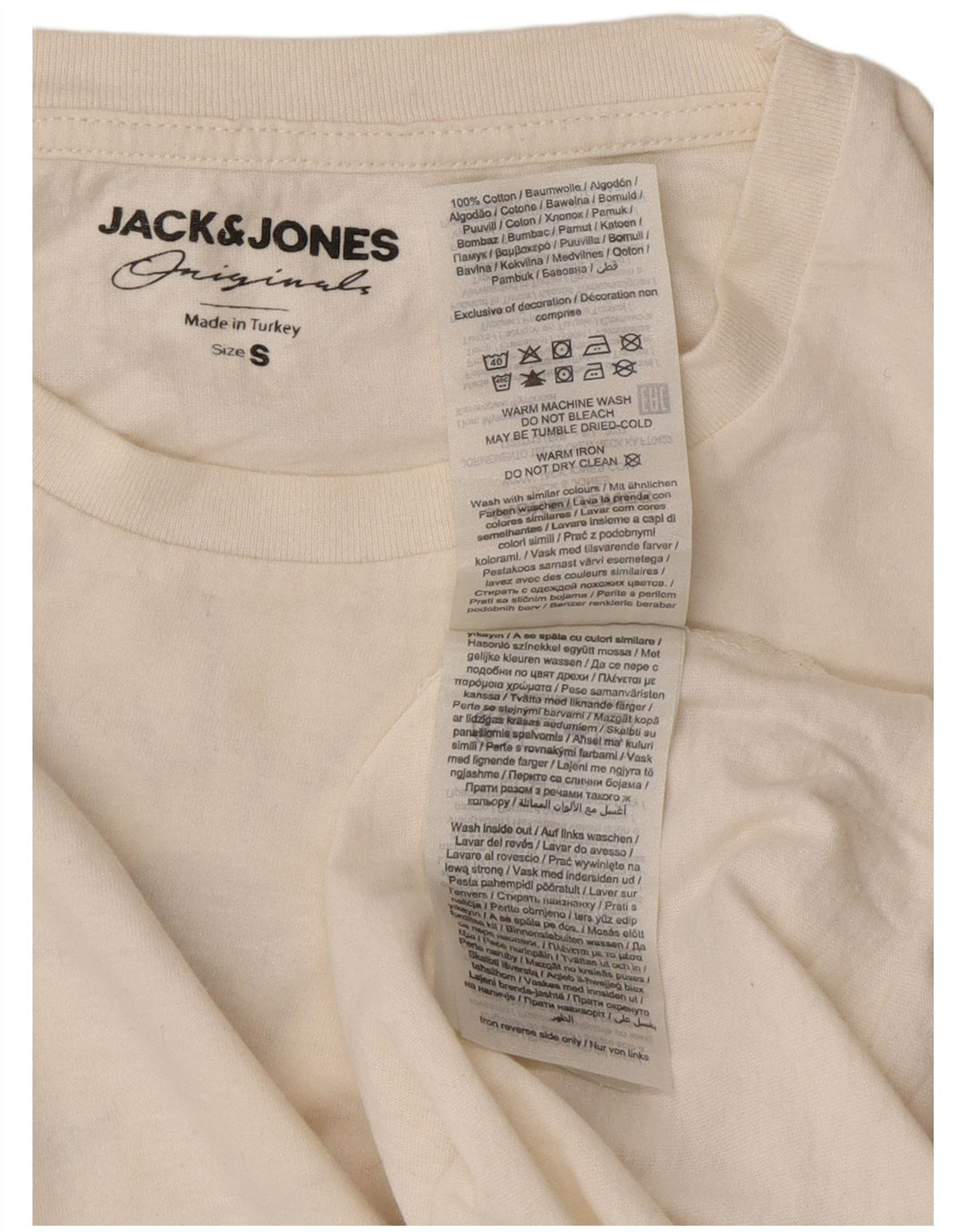 Jack & Jones Herre grafisk T-shirt Top Lille hvid bomuld