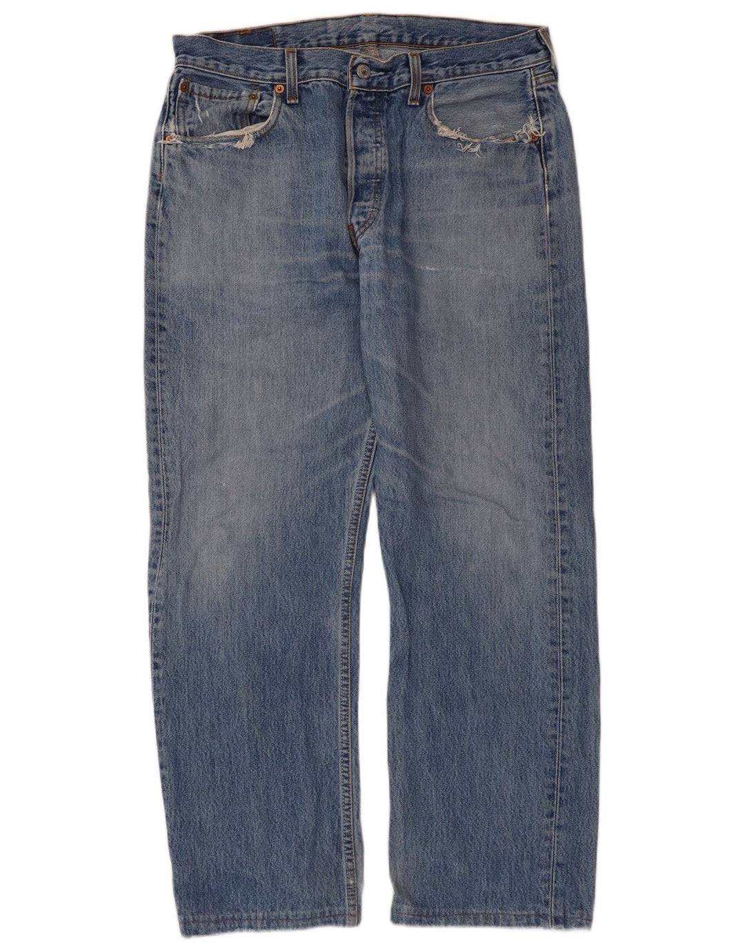 Levi's Herre 501 lige jeans W34 L27 blå bomuld