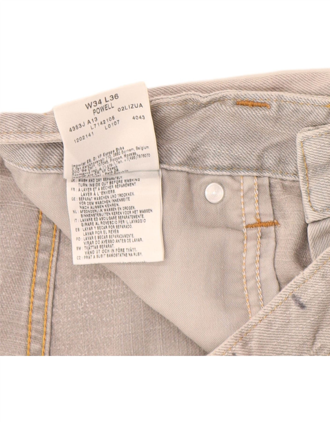 Lee Herre Powell denimshorts W32 mellemgrå bomuld