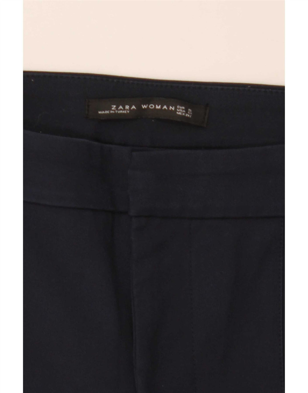 Zara Dame Bootcut Chino Bukser Small W29 L26 Navy Blue