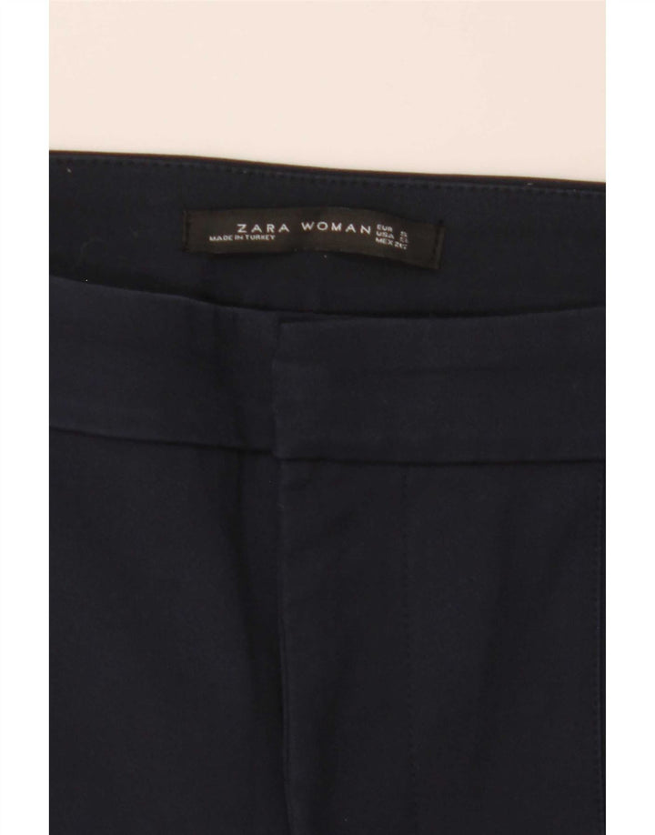 Zara Dame Bootcut Chino Bukser Small W29 L26 Navy Blue