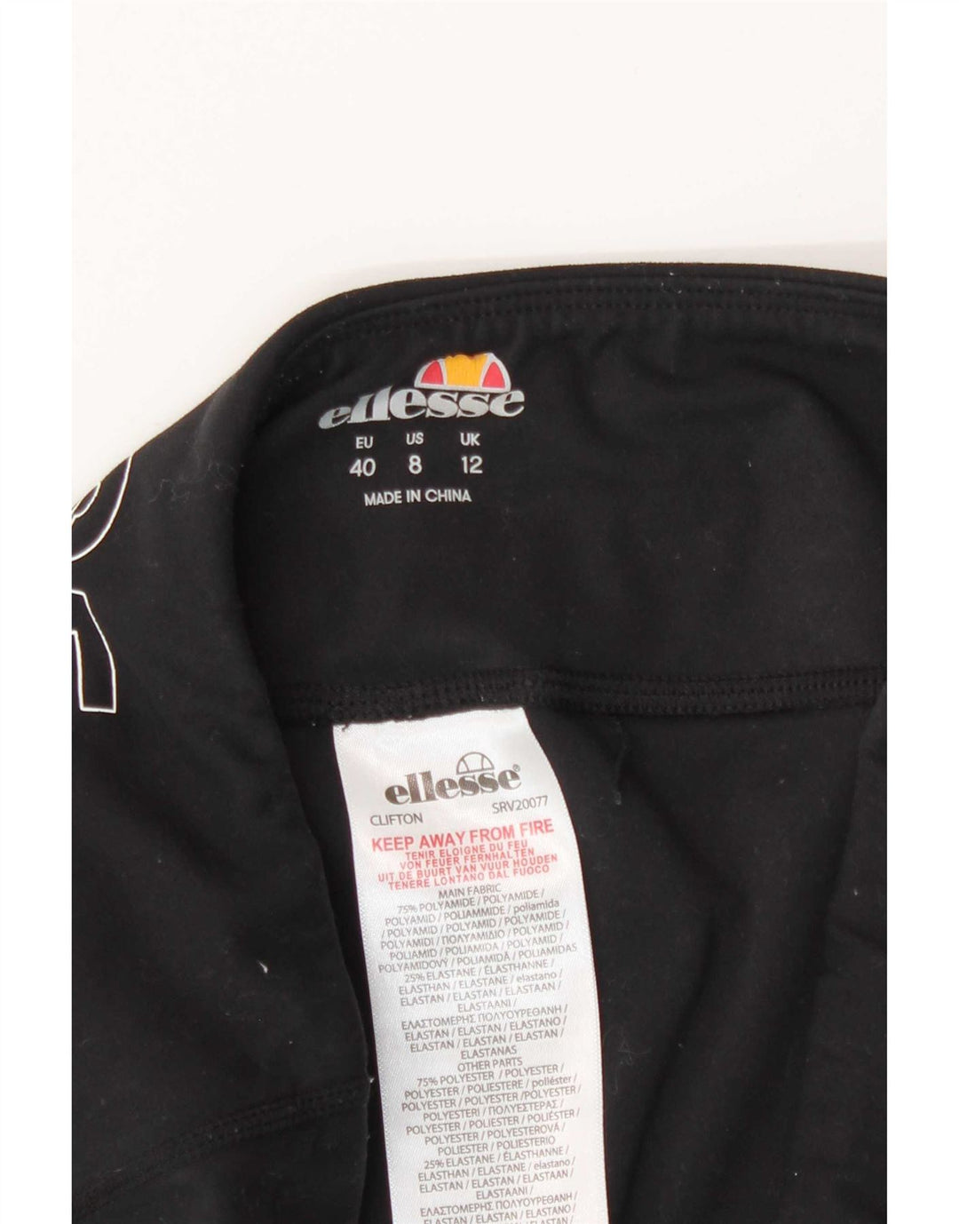 Ellesse Womens Graphic Sports Shorts UK 12 Medium Black Colourblock