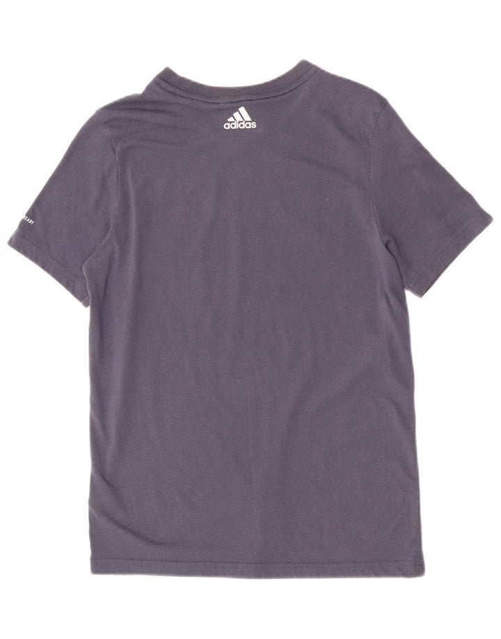 Adidas drenge almindelig grafisk t-shirt top 13-14 år marineblå polyester