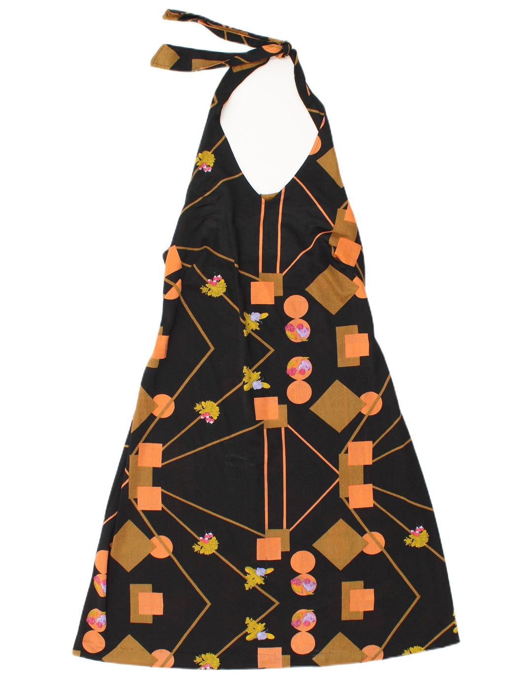 Vintage grimekjole til kvinder IT 48 XL Sort Geometrisk
