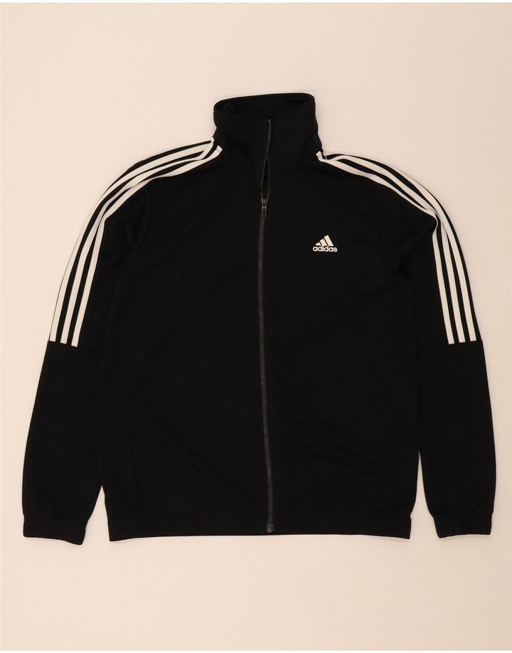 ADIDAS Mens Tracksuit Top Jacket UK 44/46 Large Black Polyester Vintage Adidas and Second-Hand Adidas from Messina Hembry 
