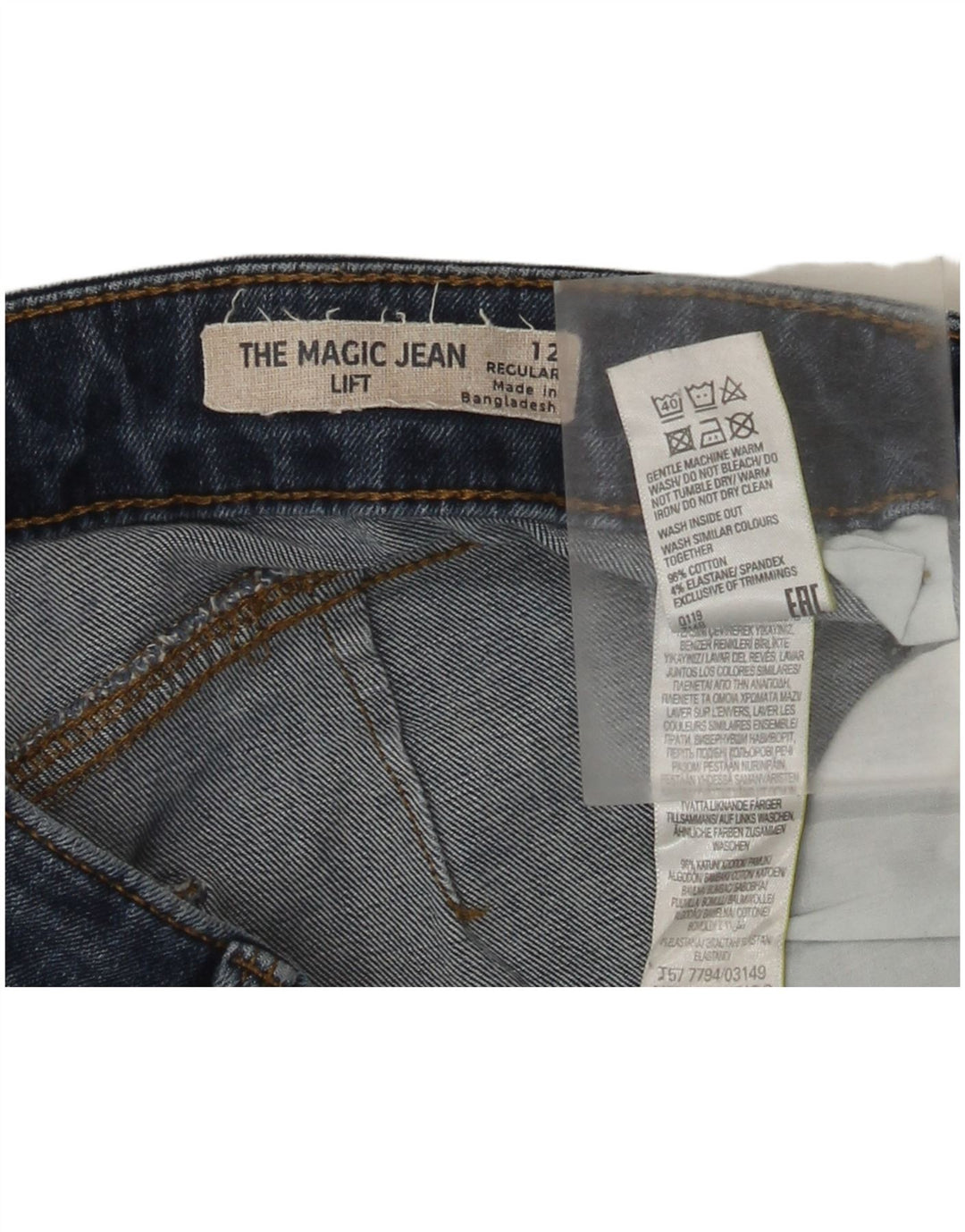 Marks & Spencer Dame Regular Slim Jeans UK 12 Medium W30 L28 Blå Bomuld