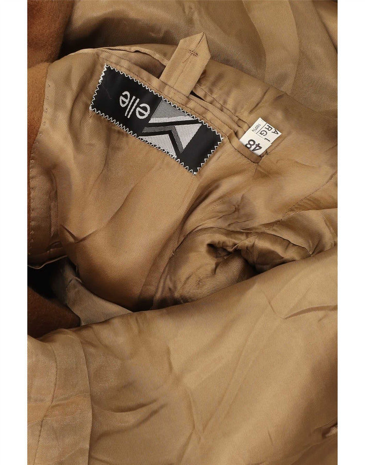 Elle Dame Dobbeltradet Frakke 2XL Brun Uld