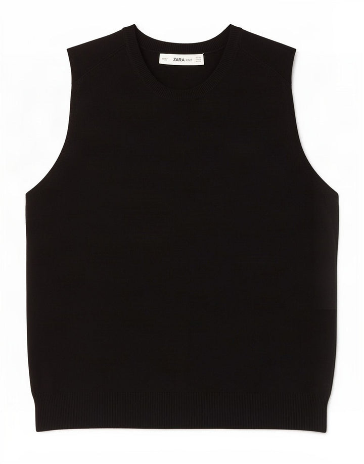 Zara Dame Vest Tank Top UK 12 Medium Sort Viscose