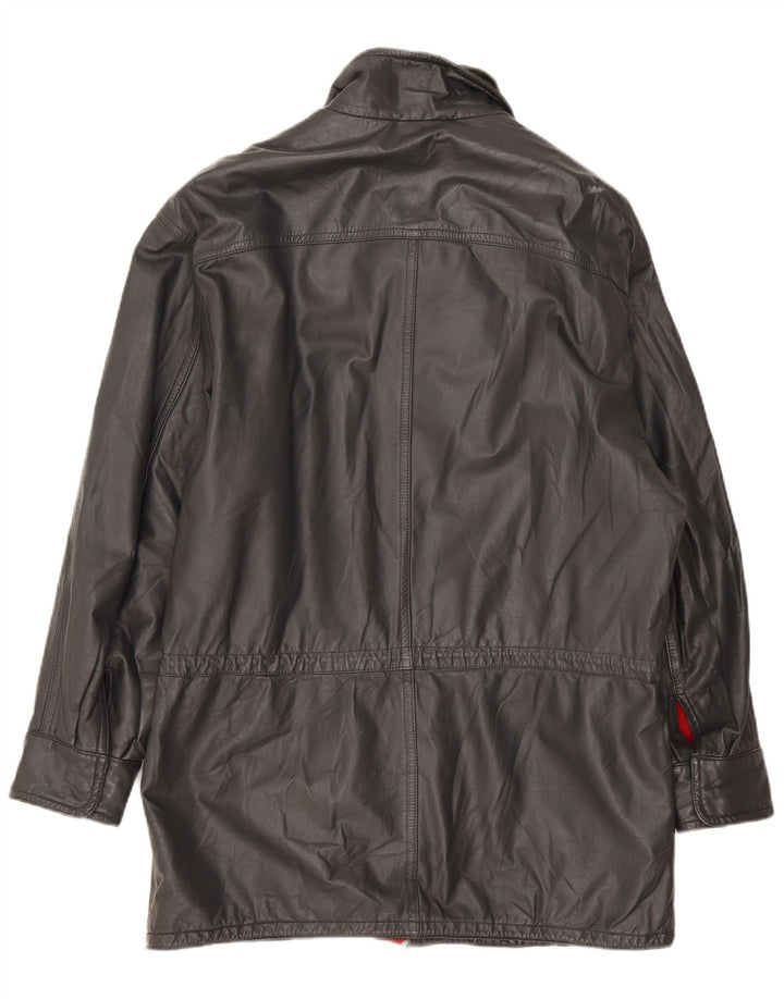 Vintage herre læderjakke IT 52 XL Grå