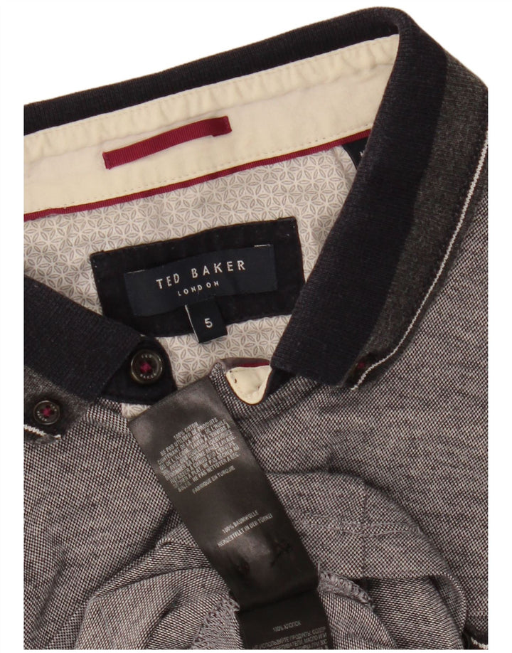 TED BAKER Poloshirt til mænd str. 5 XL Grå Flecked Bomuld