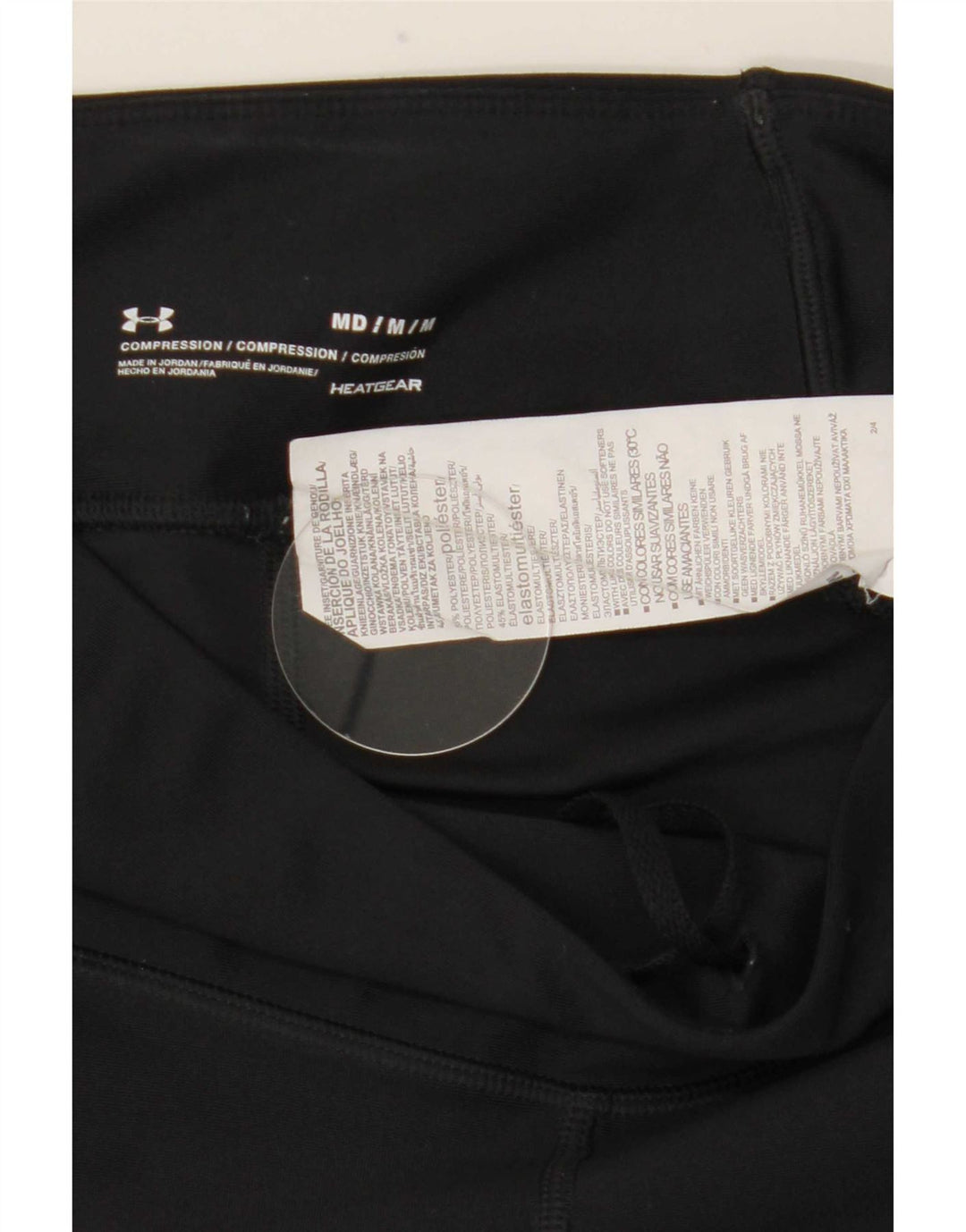 Under Armour Womens Heat Gear Leggings UK 12 Medium Black Polyester