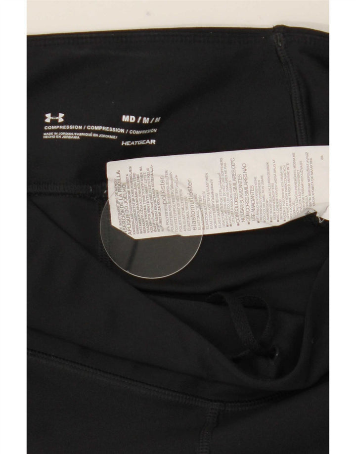 Under Armour Womens Heat Gear Leggings UK 12 Medium Black Polyester