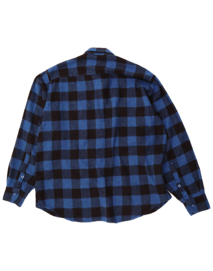 BENETTON herre skovhugger flannel skjorte stor blå Gingham