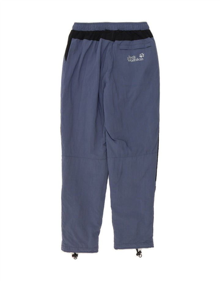 JACK WOLFSKIN Mens Windbreaker Trousers Small  Navy Blue Colourblock Vintage Jack Wolfskin and Second-Hand Jack Wolfskin from Messina Hembry 