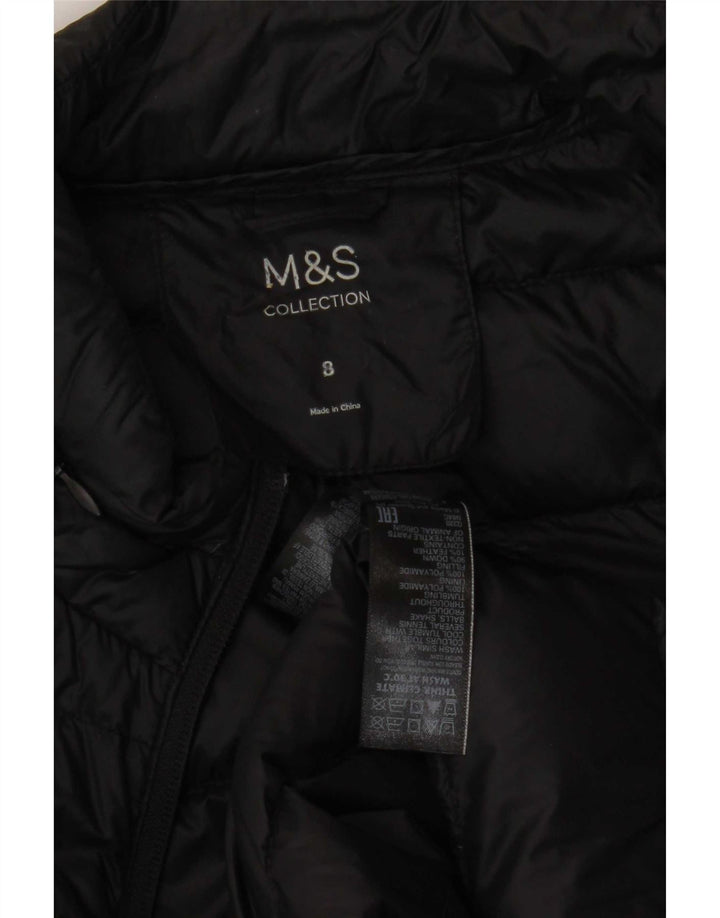 Marks & Spencer Womens Polstret Gilet UK 8 Small Black Polyamide