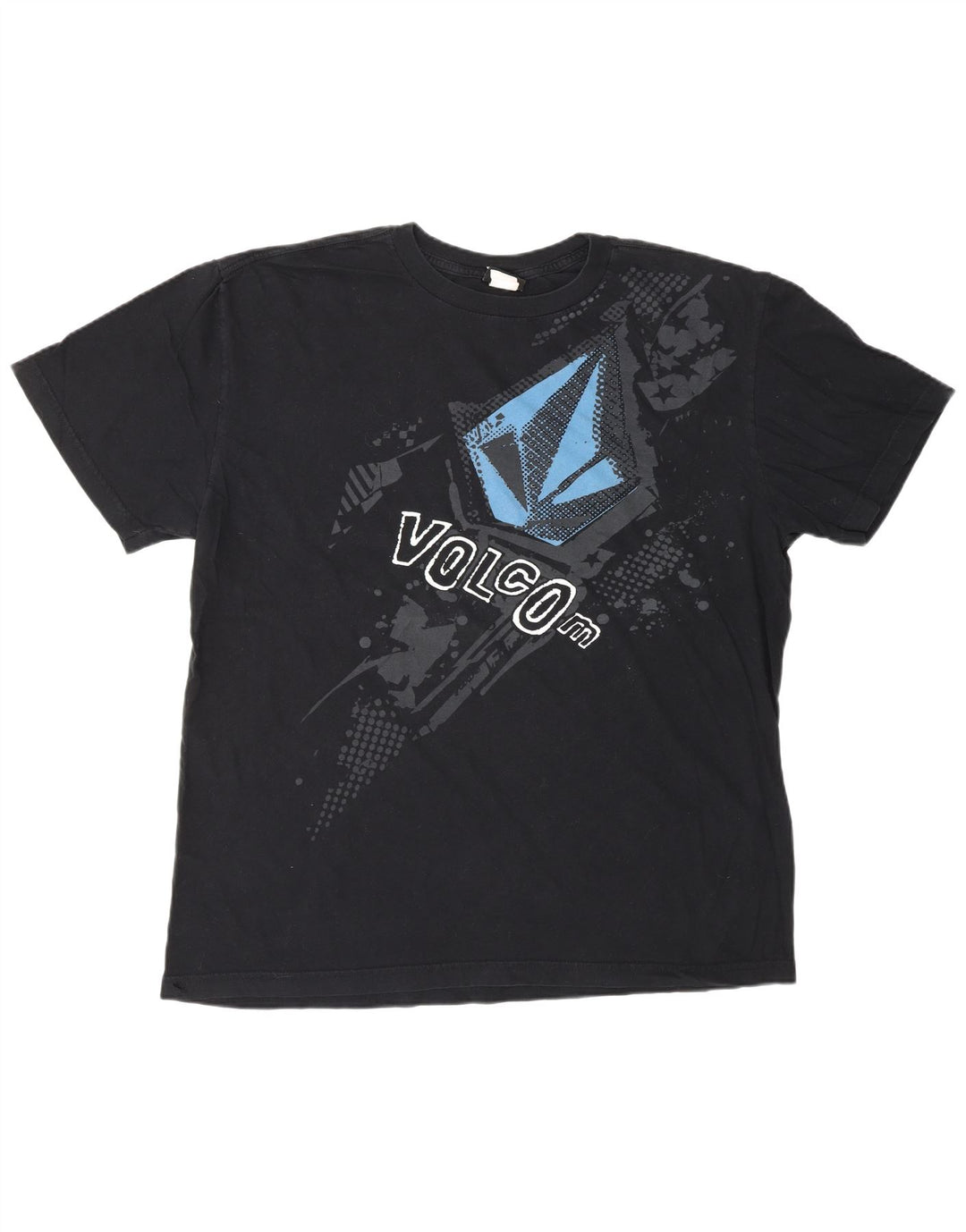 VOLCOM Herre Grafisk T-Shirt Top XL Sort Bomuld