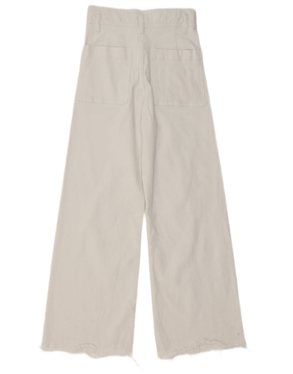 Zara Dame Jeans med brede ben EU 36 XS W26 L29 Hvid