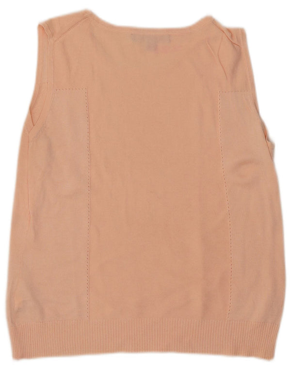 Brooks Brothers Dame Vest Tank Top UK 14 Large Pink Bomuld
