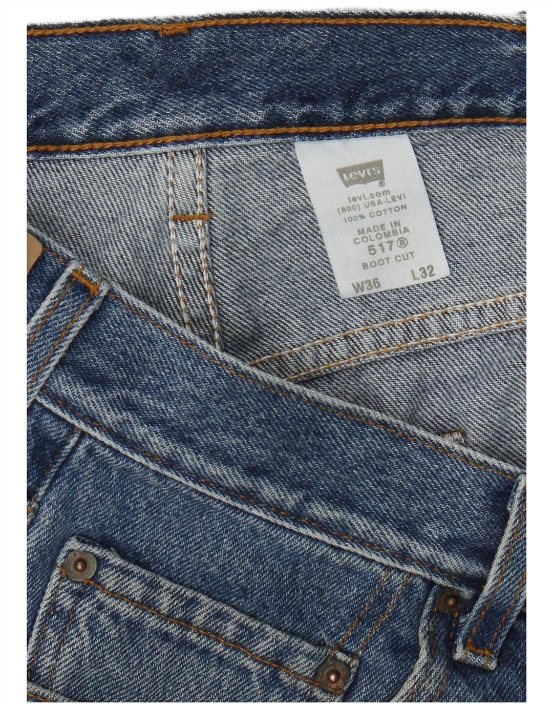 Levi's Herre 517 Bootcut Jeans W36 L32 Blå Bomuld