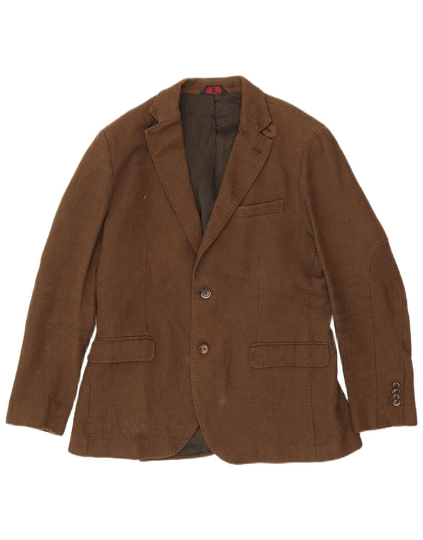 MASSIMO DUTTI Herre 2-knaps blazerjakke UK 38 Medium Brown Viscose