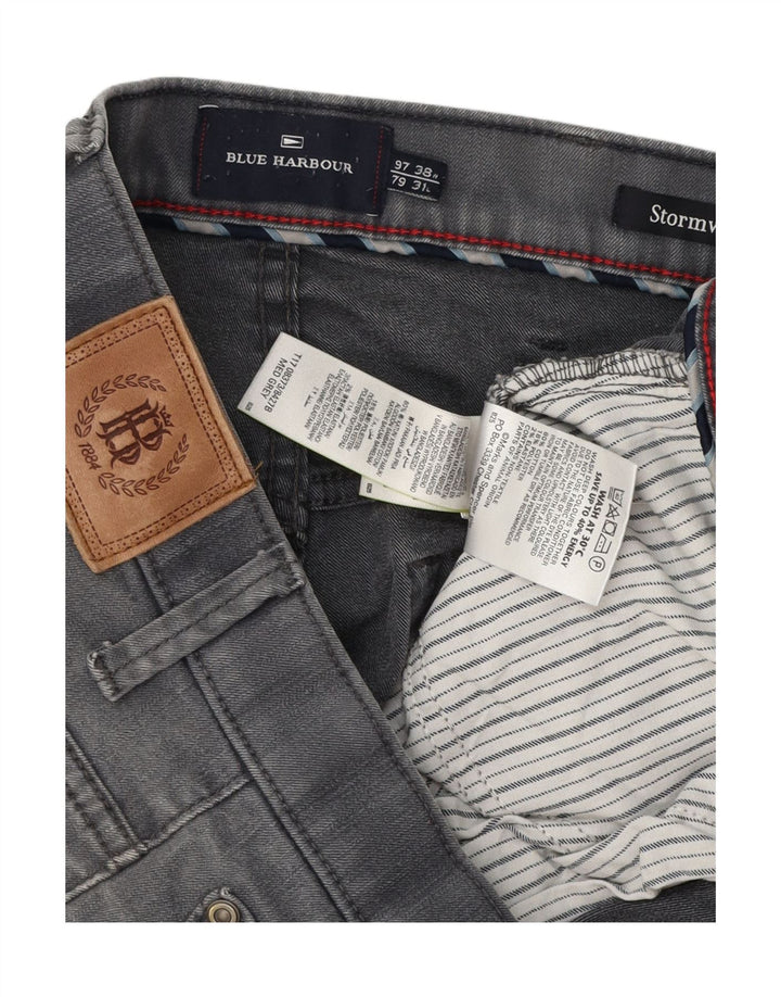 Marks & Spencer Herre Blue Harbor Straight Jeans W38 L31 Grå Bomuld