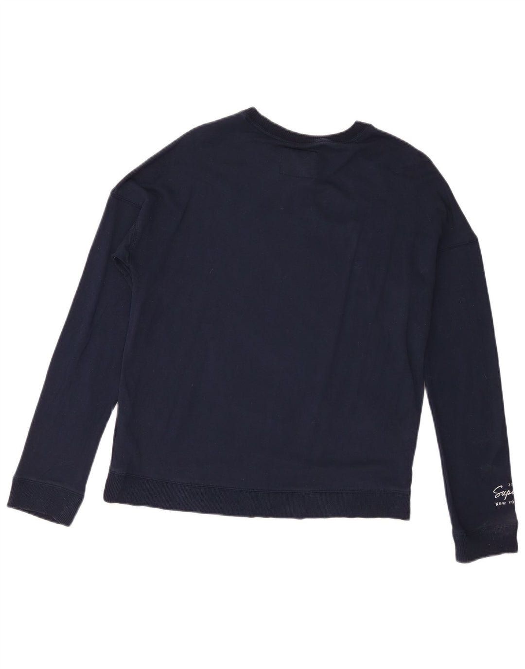 Superdry Graphic Sweatshirt Jumper UK 8 Small Navy Blue Viscose