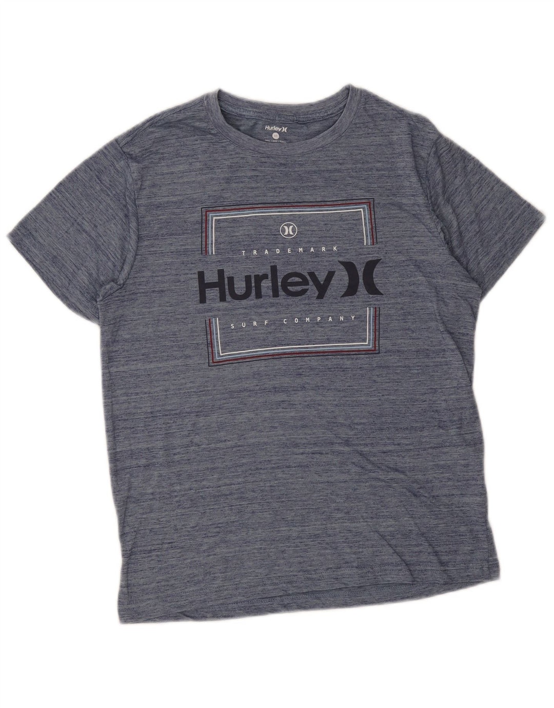 Hurley Herre grafisk T-shirt Top Lille Navyblå Flecked Polyester