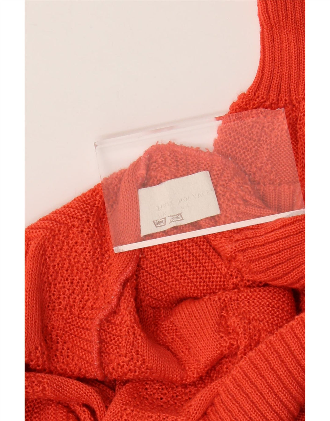 VINTAGE Dame sweater med rund hals DK 18 XL Orange Akryl