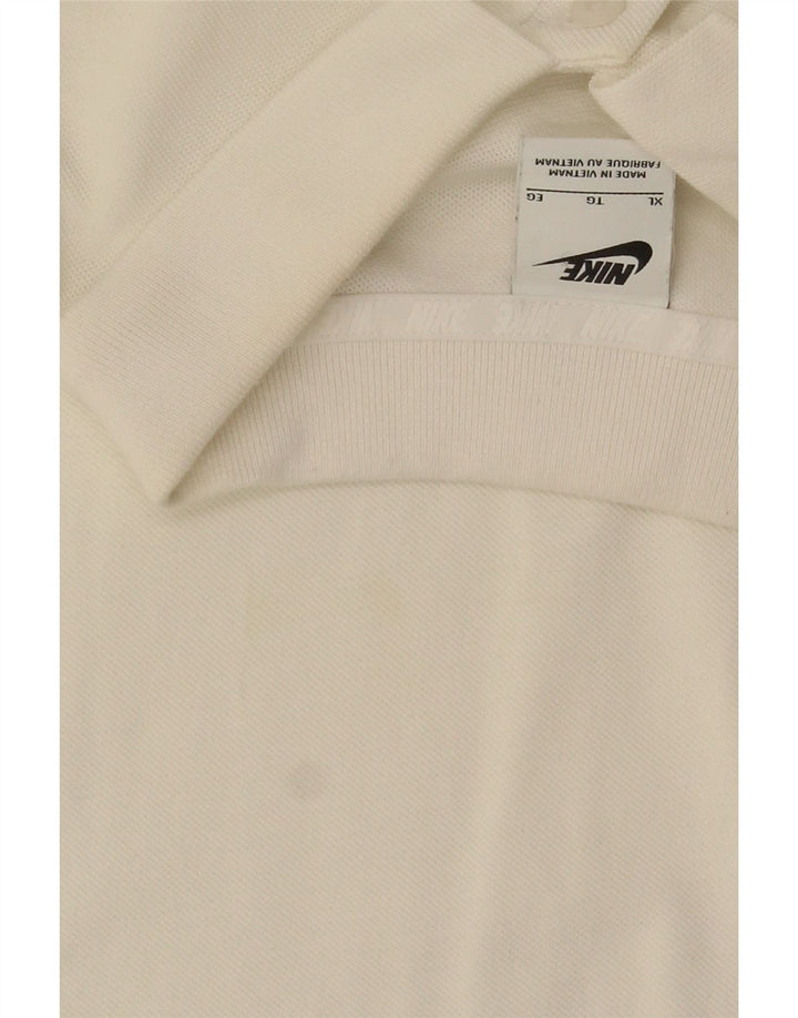 Nike herre poloshirt XL hvid bomuld