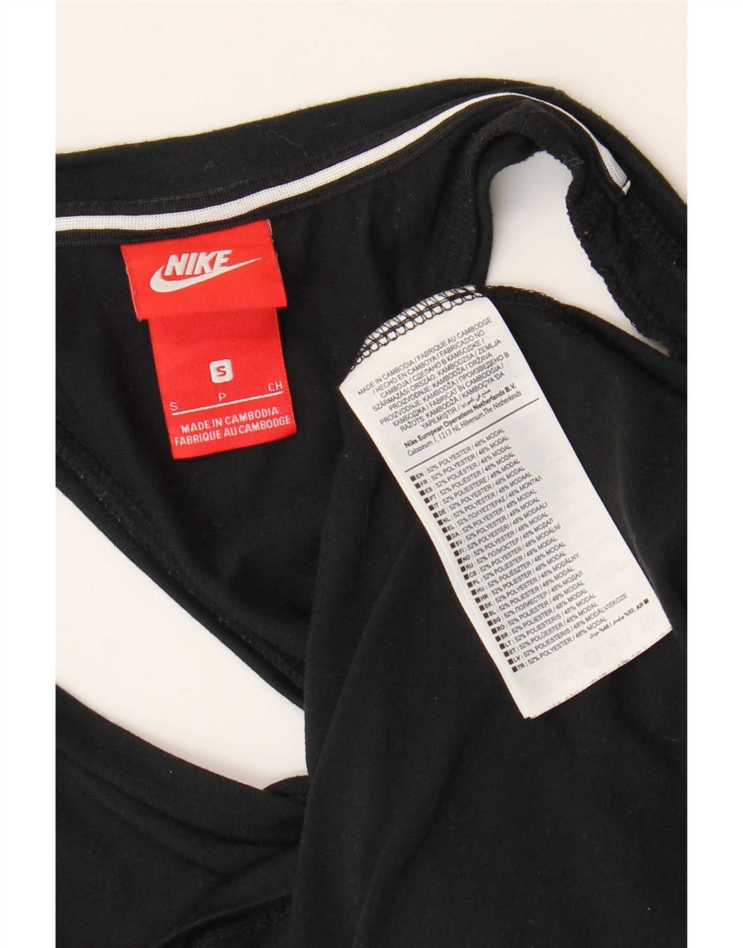 Nike Dame Grafisk Vest Top UK 10 Small Black Polyester