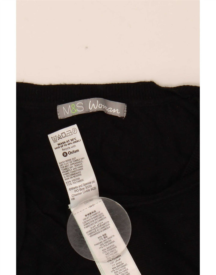 Marks & Spencer Womens Crop V-hals sweater UK 12 Medium Black