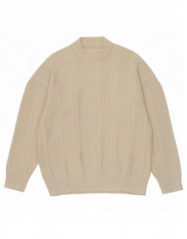 Vintage dame sweater med rund hals DK 14 Large Off White