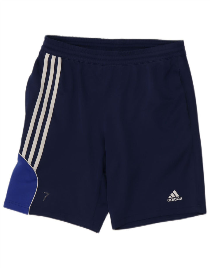 Adidas Herre Climalite Sportshorts Small Navy Blue Colourblock Polyester