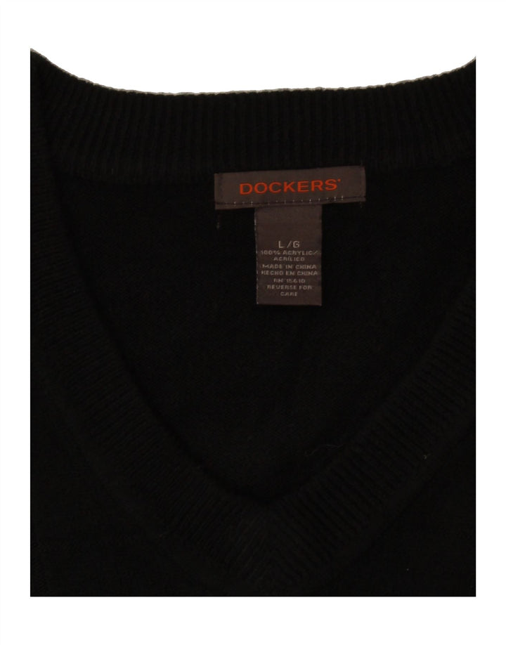 DOCKERS Mens Vest Tank Top Large Black Acrylic Vintage Dockers and Second-Hand Dockers from Messina Hembry 