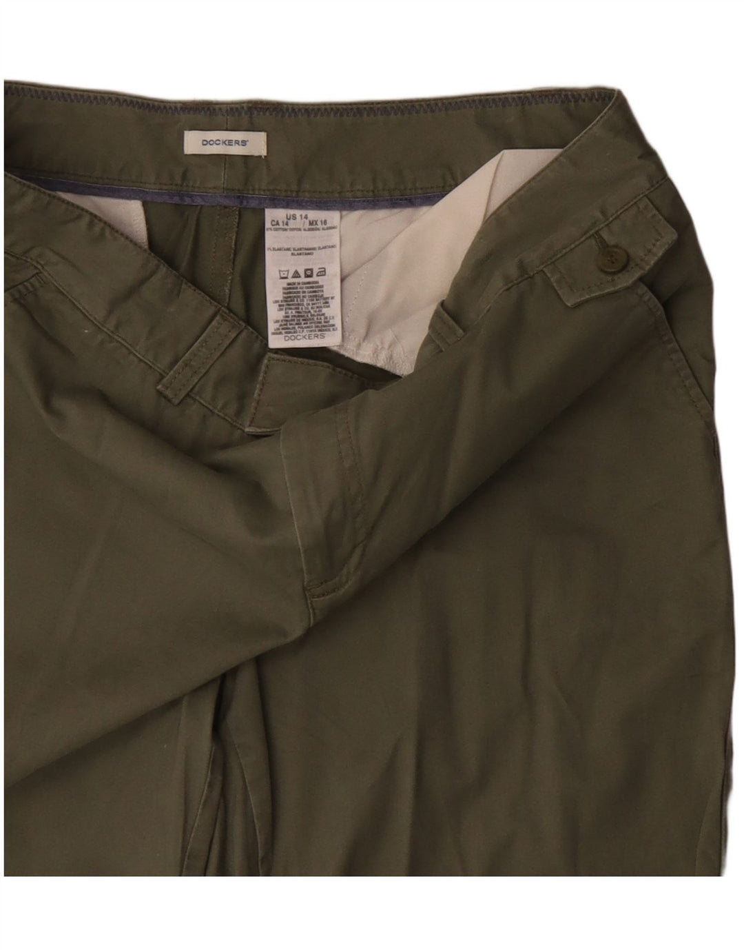 DOCKERS Chino Shorts til kvinder US 14 XL W36 Khaki Bomuld
