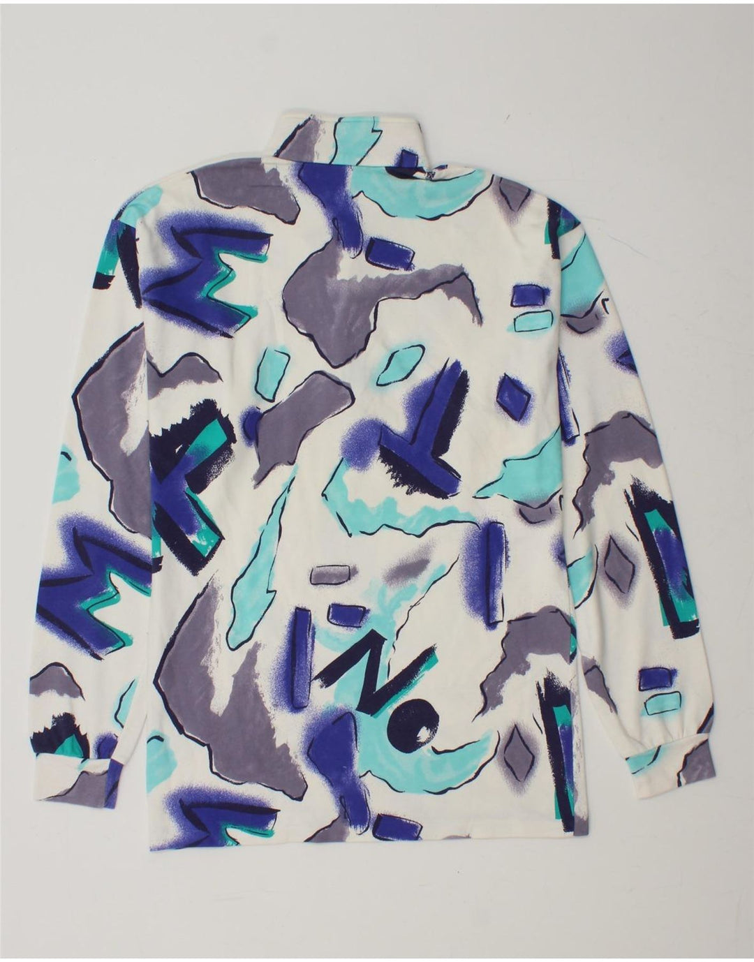 BENGER Herre abstrakt mønster lynlås-hals top langærmet lille flerfarvet