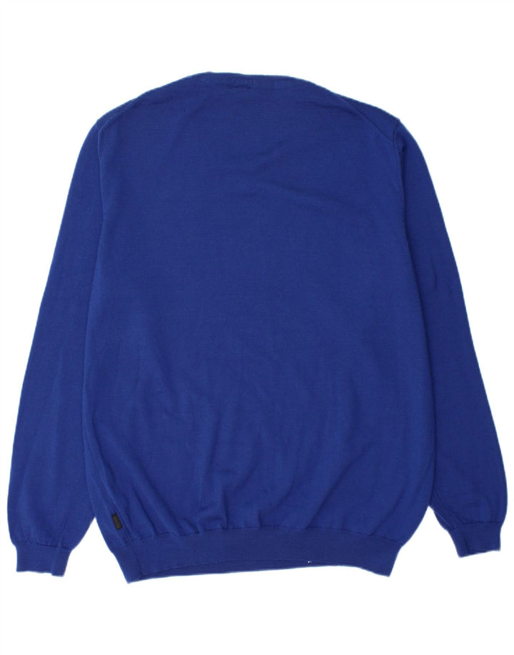 Hugo Boss Herre V-hals sweater XL Blå Virgin Wool