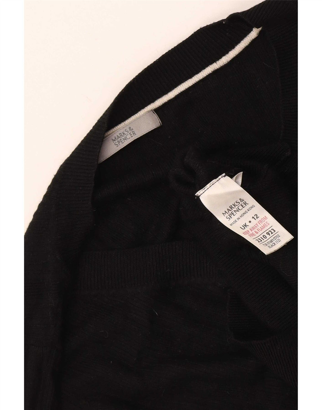 Marks & Spencer Womens Crop V-hals sweater UK 12 Medium Black