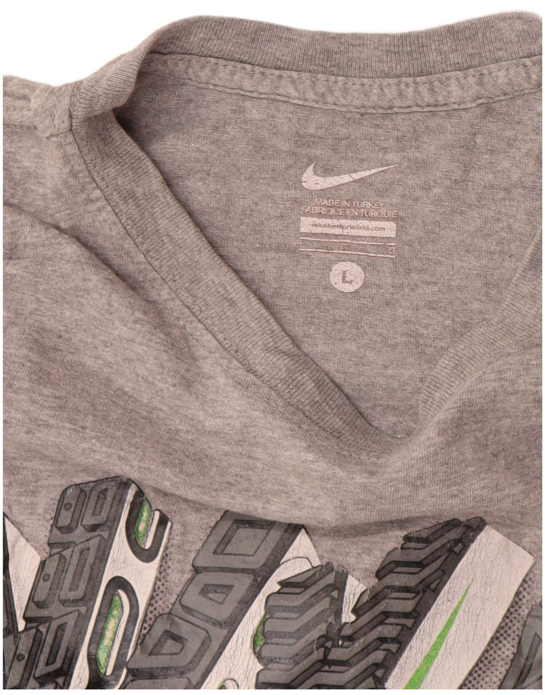 Nike grafisk T-shirt top til mænd, stor grå flækket