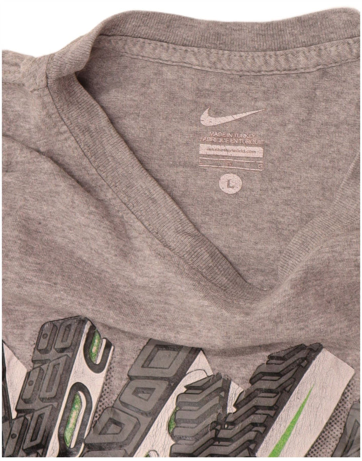 Nike grafisk T-shirt top til mænd, stor grå flækket