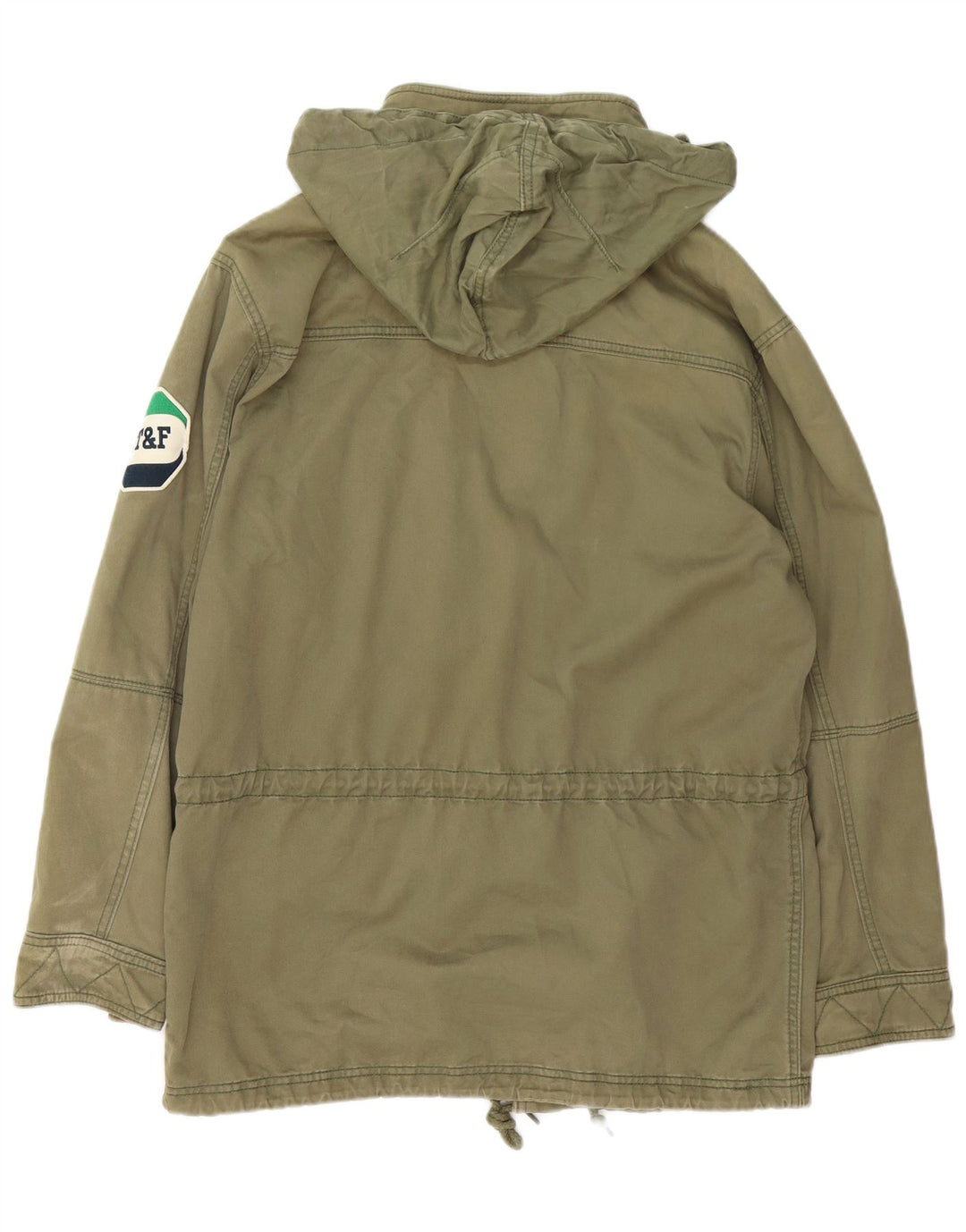 NIKE Parkajakke med hætte til mænd UK 39/41 Medium Khaki Bomuld