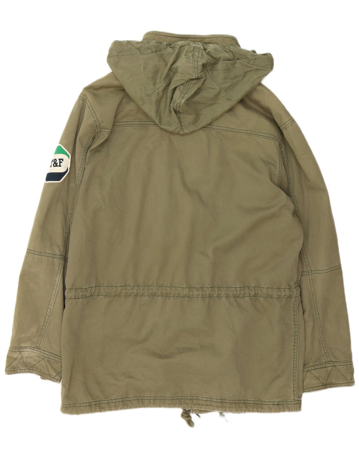 NIKE Parkajakke med hætte til mænd UK 39/41 Medium Khaki Bomuld