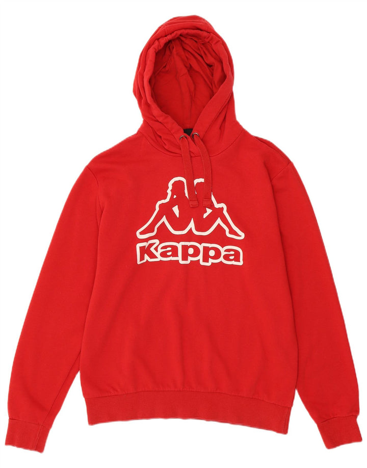 KAPPA Mens Graphic Hoodie Jumper Medium Red Cotton